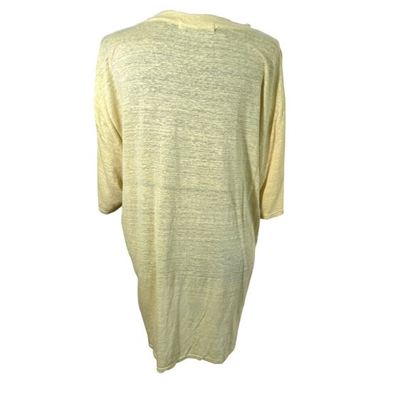 Project Social T LA Linen Large Pale Yellow Short Sleeve Tunic Top Sustainable - Picture 2 of 6
